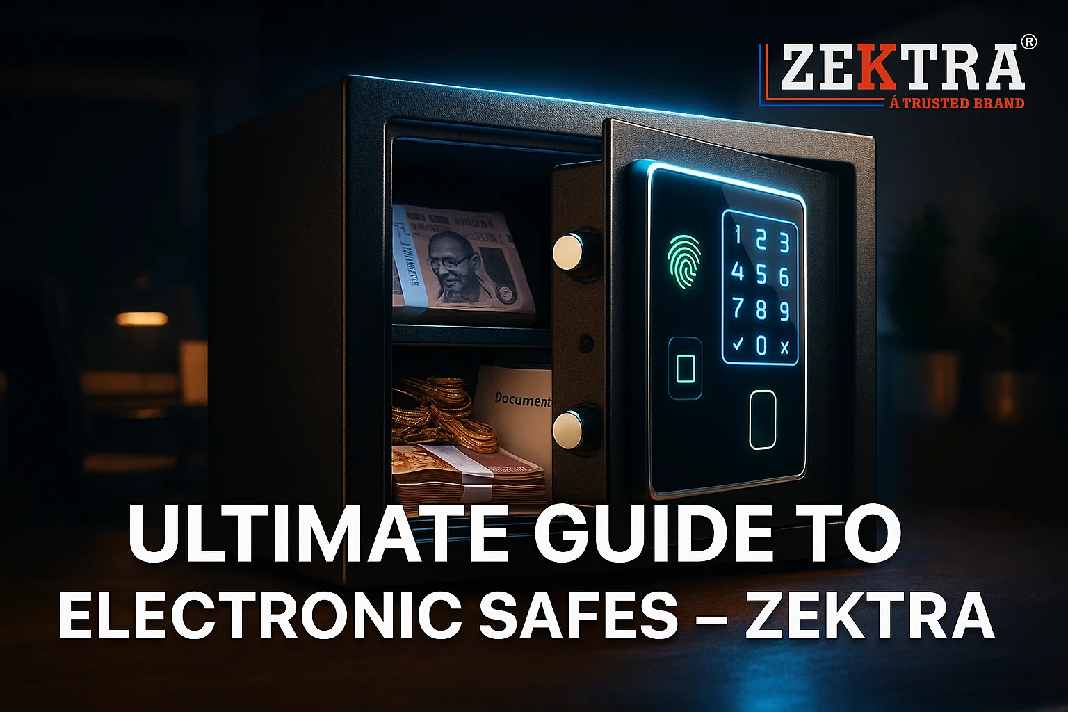 Electronic safe with fingerprint scanner